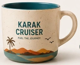Karak Cruiser cream ceramic mug concept