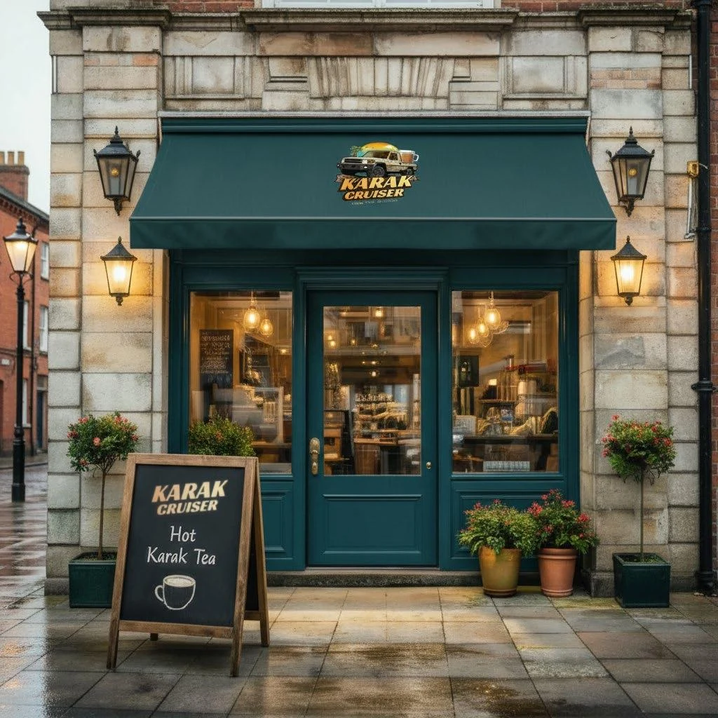 UK Karak Cruiser shopfront concept from the brand guide